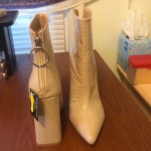 Nude Block Heel Booties